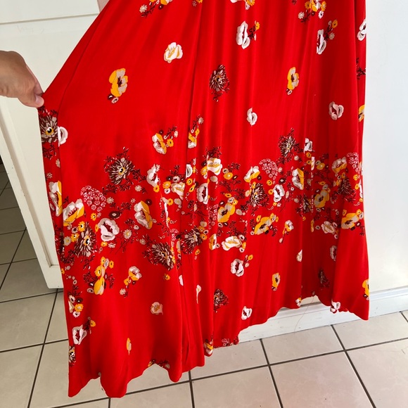 Free People Red wrap maxi dress size Medium NWOT - Picture 7 of 7
